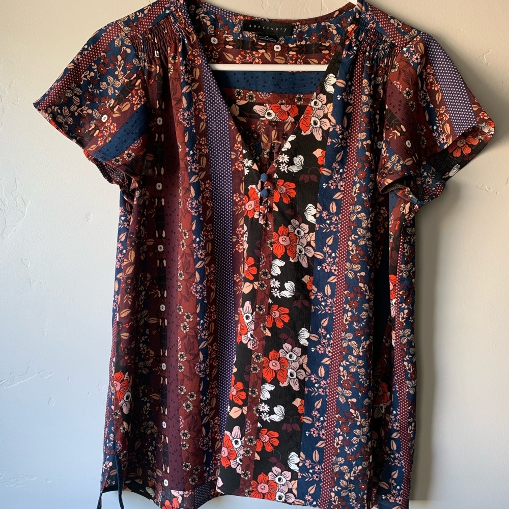 SANCTUARY: blousy short sleeve top